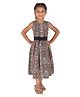 Young Birds Woven Sleevesless  Snake Skin Printed Bow Applique Detailed Dress - Light Brown