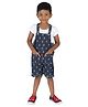 Young Birds Cotton Woven Pineapple Printed Dungaree With Half Sleeves Solid Tee - Blue