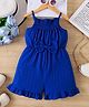 Mark & Mia Sleeveless Solid Colour Jumpsuit with Bow Applique  - Blue