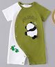 Mark & Mia Cotton Half Sleeves Panda Printed Romper - Green