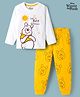 Babyhug Disney Single Jersey Knit Full Sleeves T-Shirt & Pyjama Night Suit With Winnie Graphics - White & Yellow
