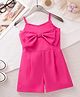 Mark & Mia Sleeveless Solid Jumpsuit With Bow Applique - Fuchsia