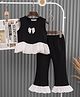 Mark & Mia Cotton Sleeveless Top & Lounge Pant Set With Bow Applique - Black