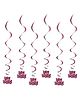 Shopperskart Happy Birthday Swirl Decoration Pink - Pack Of 6