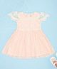 Pantaloons Baby Cotton Half Sleeves Lace Detailed Dress - Peach