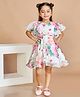 Peppermint Woven Half Sleeves Floral Printed Dress - Pink