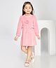 Peppermint Knitted Knit Full Sleeves Floral Applique Detailed Dress - Pink