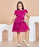 Peppermint Chiffon Woven Sleeveless Glittered Dress - Pink