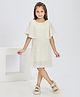 Peppermint Knitted Knit Half Sleeves Sequins Embellished Dress - Beige