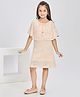 Peppermint Knitted Knit Half Sleeves Sequins Embellished Dress - Peach