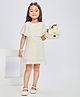 Peppermint Knitted Knit Half Sleeves Sequins Embellished Dress - Beige