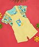 Pantaloons Baby Cotton Knit Lemon Patch Detailed Dungaree With Half Sleeves Tee - Yellow