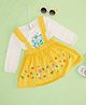 Pantaloons Baby Cotton Woven Full Sleeves Floral Printed & Embroidered Pinafore Dress - Yellow