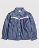 Tiny Girl Woven Full Sleeves Sequins Embellished Shirt - Dark Blue