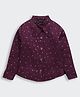 Tiny Girl Woven Full Sleeves Abstract Foil Printed Shirt - Wine