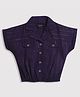 Tiny Girl Woven Half Sleeves Striped Shirt - Purple