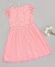 Pantaloons Junior Knit Half Sleeves Floral Lace Detailed Dress - Pink