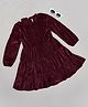 Pantaloons Junior Knit Full Sleeves Solid Tiered Dress - Maroon