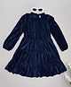 Pantaloons Junior Knit Full Sleeves Solid Tiered Dress -  Navy Blue