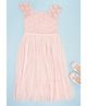 Pantaloons Junior Lace Knit Sleeveless Floral Embroidered  Dress - Pink