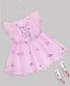 Pantaloons Junior Woven Frill Sleeves Floral Embroidered  Dress - Lilac