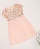 Pantaloons Junior Knit Half Sleeves Sequin Embellished Dress - Peach