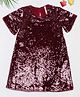 Pantaloons Junior Knit Half Sleeves Sequins Embellished Dress - Maroon
