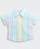 Tiny Girl Woven Half Sleeves Striped Shirt - Yellow