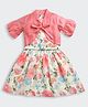 Tiny Girl Woven Sleeveless Floral Printed Dress With Jacket & Belt  - Tomato