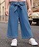 Babyhug Solid Color Denim Capri with Belt - Navy Blue