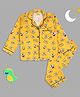 Pyjama Party Pure Cotton Woven Full Sleeves Expressions  Printed Coordinating  Shirt & Pant Night Suit - Yellow