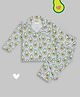 Pyjama Party Cotton Rayon Woven Full Sleeves Avacado Printed Coordinating Shirt & Pant Night Suit - Grey