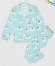 Pyjama Party Cotton Rayon Woven Full Sleeves Koala Printed Coordinating Shirt & Pant Night Suit - Blue