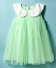 Babyhug Cotton Woven Sleeveless A Line Frock with Lace Detailing - Sea Green
