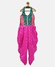 Twisha Woven Sleeveless Sequins Embellished Jumpsuit - Pink & Rama Green