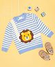 Pantaloons Baby Knit Full Sleeves Lion Embroidered  Sweater - Light Blue