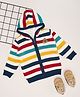 Pantaloons Baby Knit Full Sleeves Striped Hooded Sweater - Multi Color