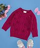 Pantaloons Baby Knit Full Sleeves Cable Knit Designed  Sweater - Pink