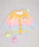 Pantaloons Baby Knit Full Sleeves Colour Blocked Rainbow Patch Sweater - Multi Colour