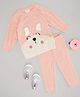 Pantaloons Baby Knit Full Sleeves Bunny Applique Sweater & Pant Set - Pink