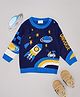 Pantaloons Baby Knit Full Sleeves Space Theme Designed Sweater - Navy Blue