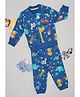 Pantaloons Baby Knit Full Sleeves Animals Printed Coordinating Sweatshirt & Joggers Set - Blue