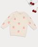 Pantaloons Baby Blended Knit Full Sleeves Fruit Designed Sweater - Off White