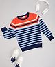 Pantaloons Junior Knit Full Sleeves Striped Sweater - Multi Colour