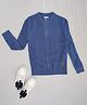 Pantaloons Junior Knit Full Sleeves Cable Knit Designed Sweater - Blue