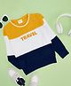 Pantaloons Junior Knit Full Sleeves Travel Text Embroidered Sweater - Multi Colour