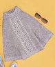 Pantaloons Junior Knit Full Sleeves Cable Knit Designed Poncho - Lilac