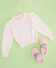 Pantaloons Junior Knit Full Sleeves Sequin Embellished Butterfly Designed Sweater - Pink