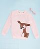Pantaloons Junior Knit Full Sleeves Deer Designed Sweater - Pink