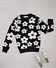 Pantaloons Junior Knit Full Sleeves Floral Designed Sweater - Black
